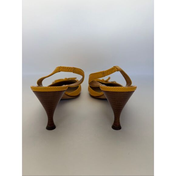 Kate Spade Terry Round Toe Slingback Kitten Heels in Yellow Size 8.5 - Picture 6 of 12
